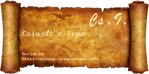 Csiszér Irma névjegykártya