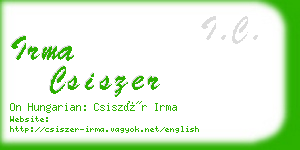 irma csiszer business card